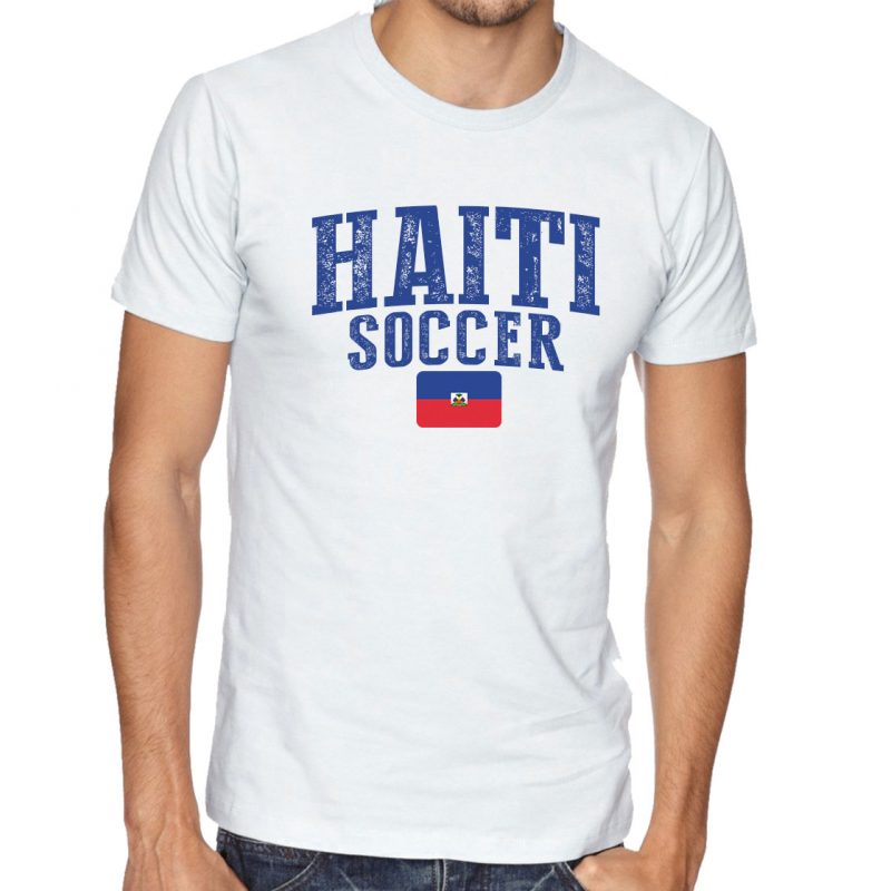 Men\u0027s Round Neck Tee T Shirt Soccer Haiti